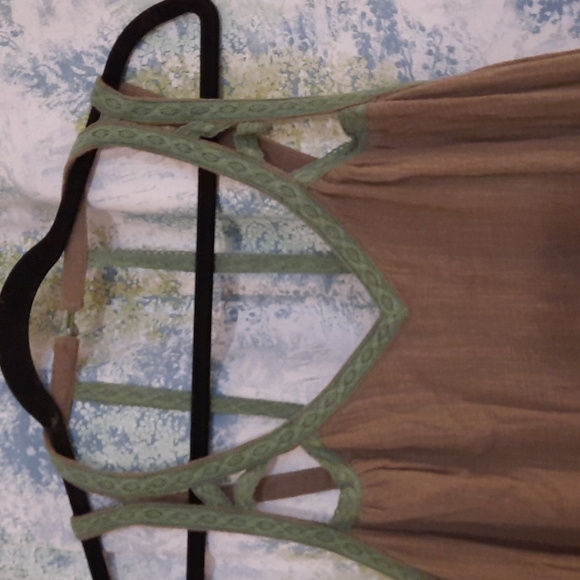 Illa Illa olive green dress size large festival bohemian dress strappy - Picture 2 of 6